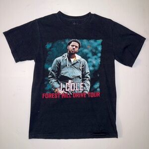 J Cole Big Sean YG Omen Forest Hills Drive 2015 Tour Double Sided  Sz S Rare